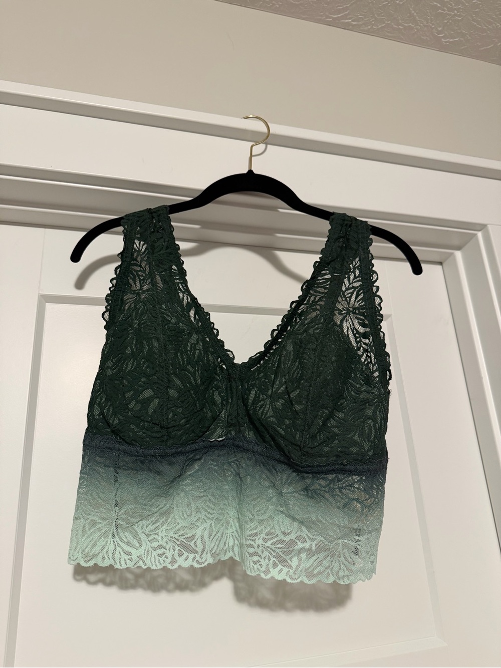 aerie Lace Ombre Bralette in Dark Green and Mint